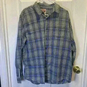 Wrangler Button Up Long Sleeve Shirt Men's Size large 100% Cotton Rn 130273